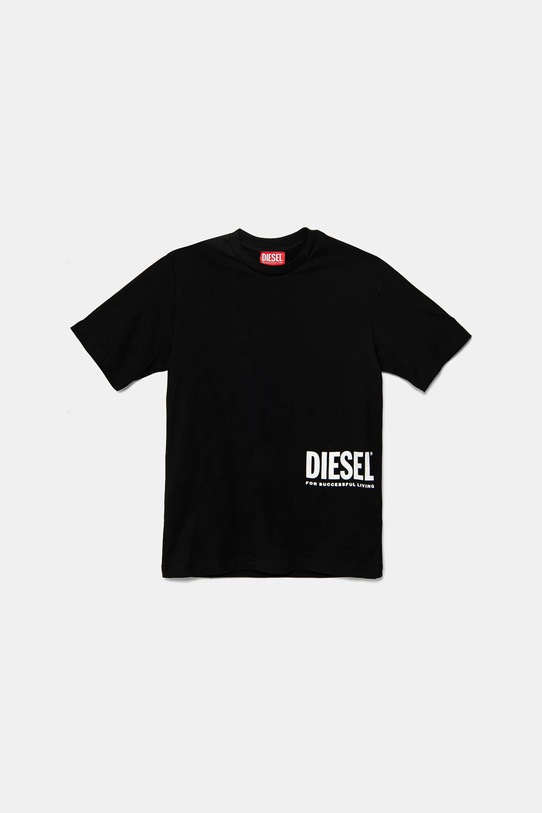 Diesel t-shirt bawełniany dziecięcy MTFIND OVER T-SHIRTS nadruk czarny J02283