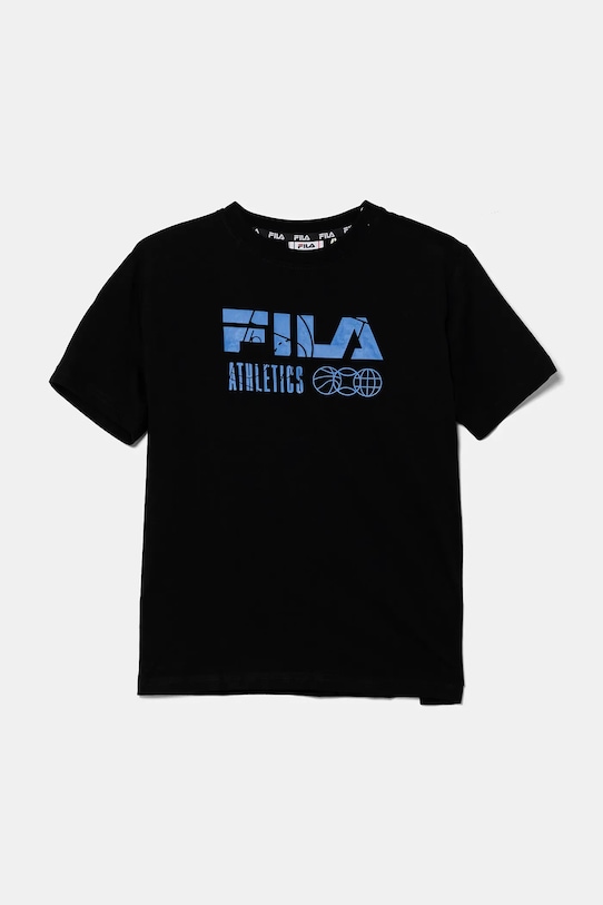 Fila tricou de bumbac pentru copii IFFEZHEIM print negru FAT0667