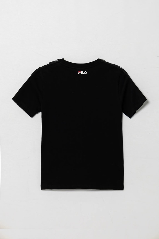 Otroška bombažna kratka majica Fila IDELBERG FAT0672 črna SS25