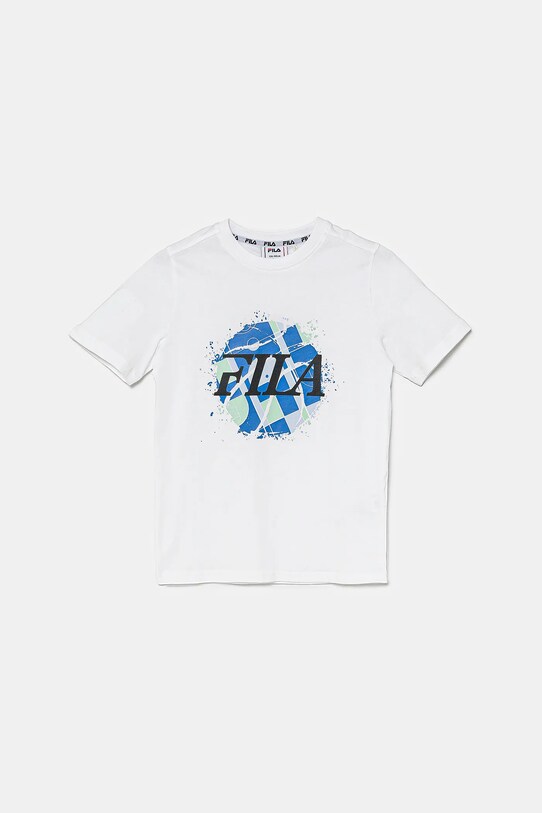 Fila tricou de bumbac pentru copii ILBERSTEDT print alb FAT0682