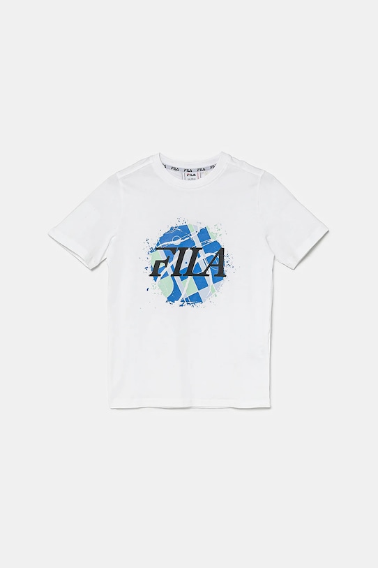 Fila tricou de bumbac pentru copii ILBERSTEDT print alb FAT0682