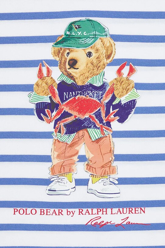 Dečki Otroška bombažna kratka majica Polo Ralph Lauren 323965904001 modra