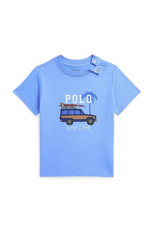 Μωρό βαμβακερό μπλουζάκι Polo Ralph Lauren στάμπα μπλε 320965837001