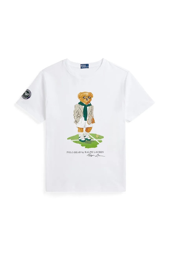 Polo Ralph Lauren tricou de bumbac pentru copii print alb 323967651001