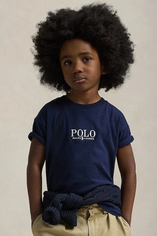 Μπλουζάκι Polo Ralph Lauren στρογγυλό σκούρο μπλε 322964779001
