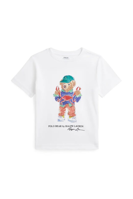 Polo Ralph Lauren tricou de bumbac pentru copii print alb 322973136002