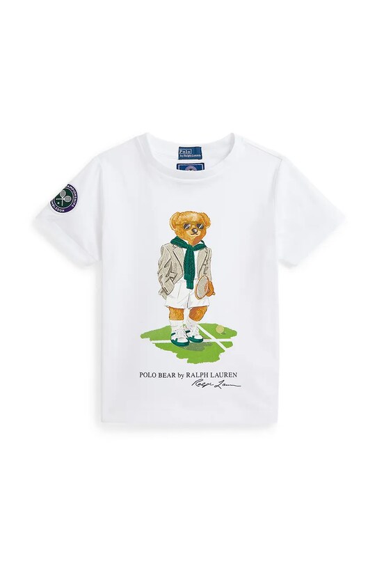 Polo Ralph Lauren t-shirt bawełniany dziecięcy nadruk biały 322967651001