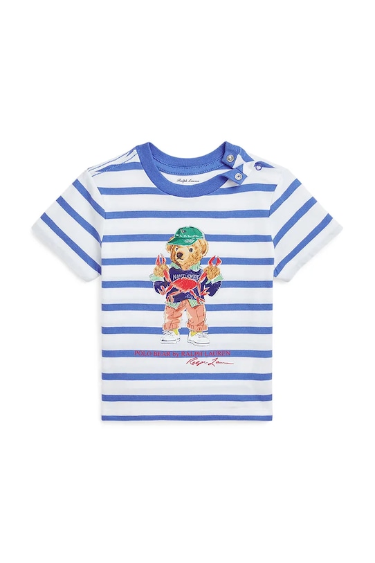 Polo Ralph Lauren t-shirt bawełniany niemowlęcy nadruk niebieski 320965904001