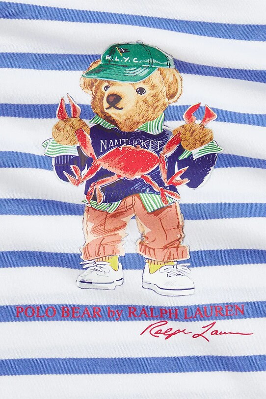 Мальчик Детская хлопковая футболка Polo Ralph Lauren 320965904001 голубой