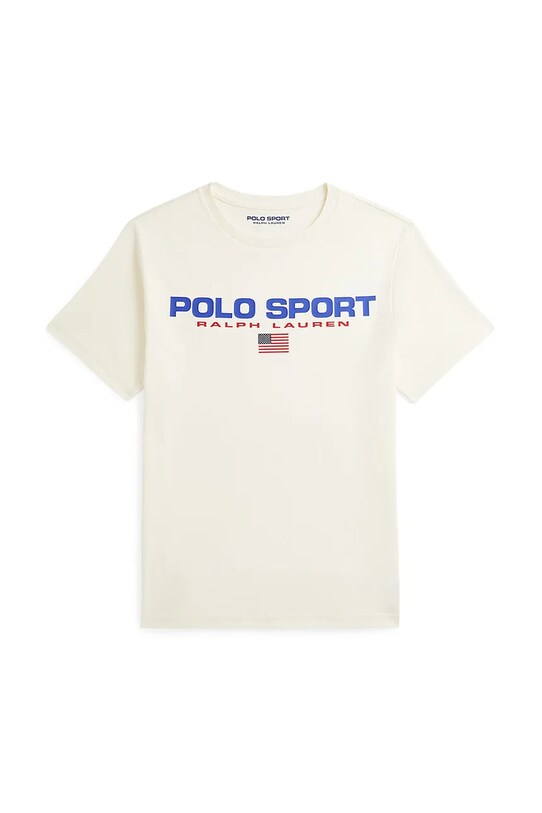 Детская хлопковая футболка Polo Ralph Lauren хлопок бежевый 323837629010