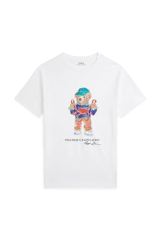 Polo Ralph Lauren tricou de bumbac pentru copii print alb 323973136002