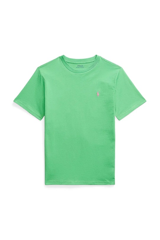 Dětské bavlněné tričko Polo Ralph Lauren kulatý zelená 323832904178