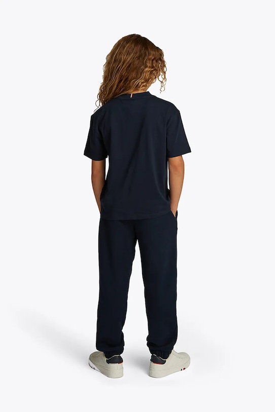 Dětské bavlněné tričko Tommy Hilfiger námořnická modř KB0KB09646.PPYA