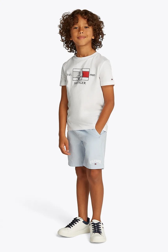 Tommy Hilfiger tricou de bumbac pentru copii KB0KB09530.98.122.PPYA alb