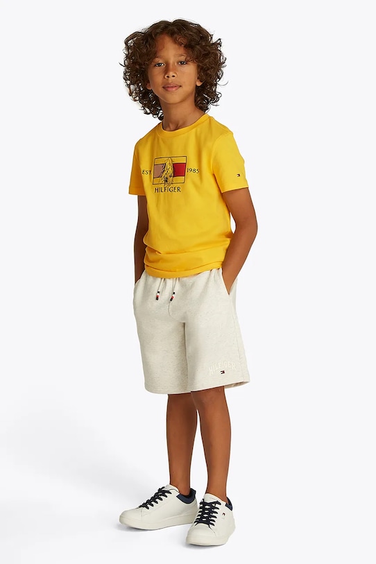 Дитяча футболка Tommy Hilfiger бавовна жовтий KB0KB09530.128.176.PPYA
