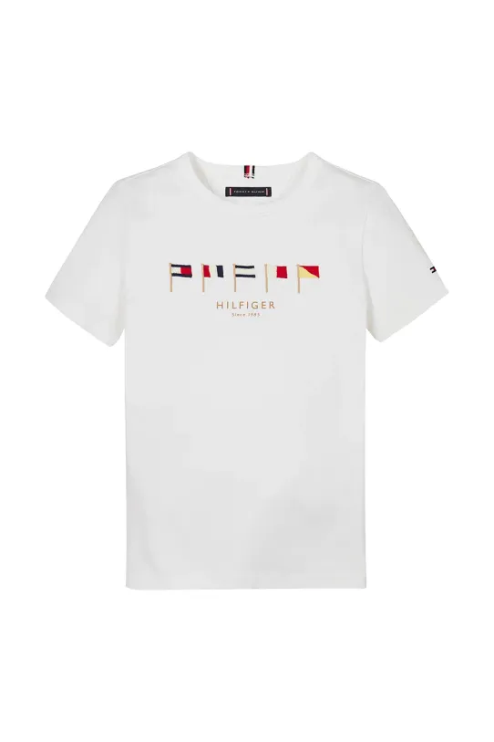 Tommy Hilfiger t-shirt bawełniany dziecięcy KB0KB09532.128.176.PPYA biały SS25