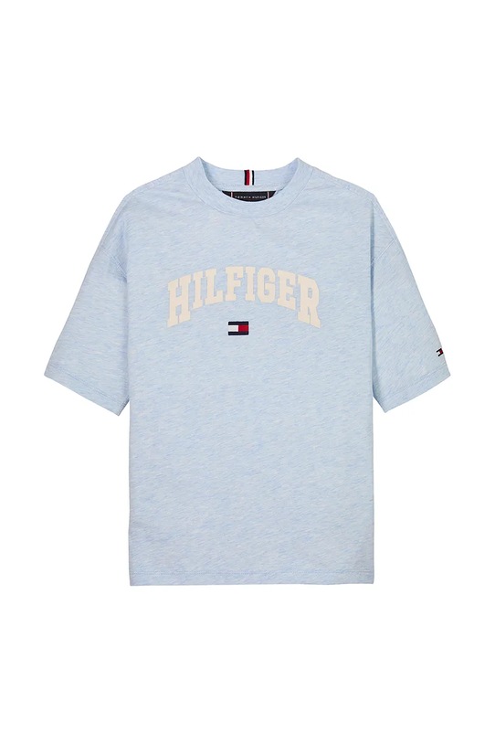 Дитяча бавовняна футболка Tommy Hilfiger KB0KB09533.128.176.PPYA блакитний SS25