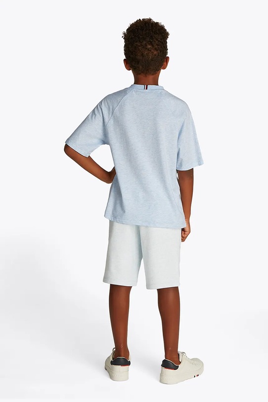 Detské bavlnené tričko Tommy Hilfiger modrá KB0KB09533.128.176.PPYA