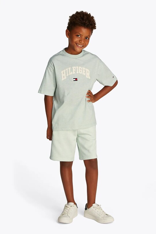 Tommy Hilfiger tricou de bumbac pentru copii print verde KB0KB09533.128.176.PPYA