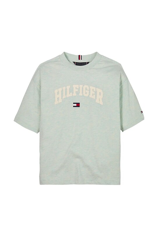 Tommy Hilfiger tricou de bumbac pentru copii KB0KB09533.128.176.PPYA verde SS25