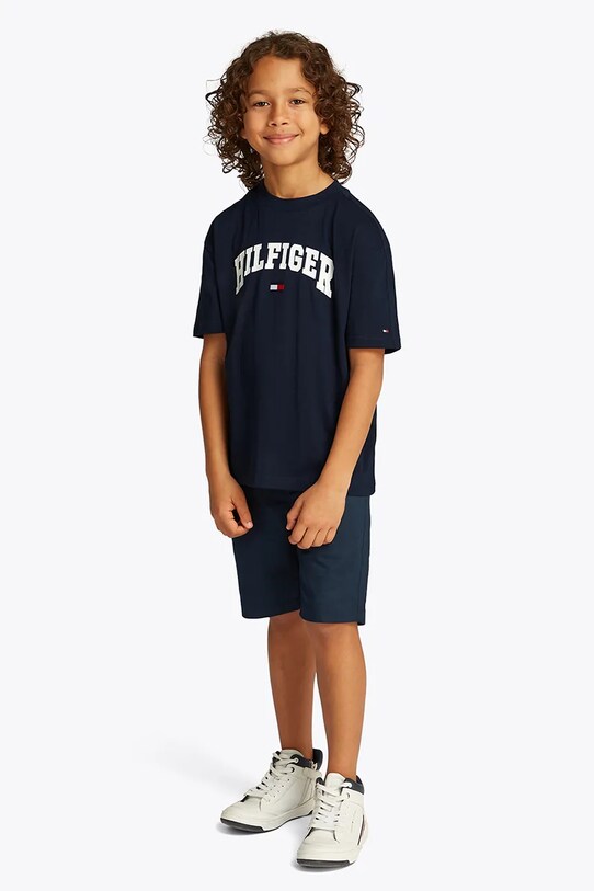 Tommy Hilfiger tricou de bumbac pentru copii print bleumarin KB0KB09533.128.176.PPYA