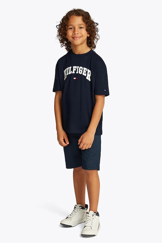 Дитяча бавовняна футболка Tommy Hilfiger бавовна темно-синій KB0KB09533.128.176.PPYA