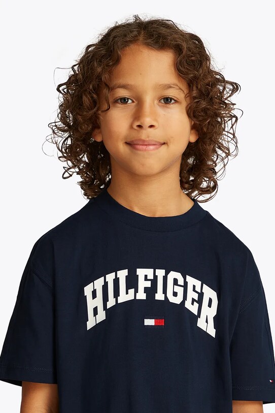 Tommy Hilfiger tricou de bumbac pentru copii KB0KB09533.128.176.PPYA bleumarin