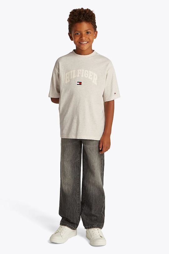 Detské bavlnené tričko Tommy Hilfiger bavlna biela KB0KB09533.104.122.PPYA