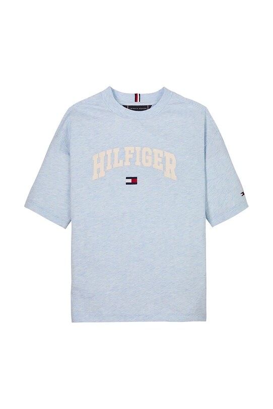 Детская хлопковая футболка Tommy Hilfiger KB0KB09533.104.122.PPYA голубой SS25