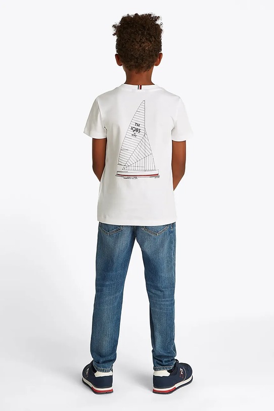 Tommy Hilfiger tricou de bumbac pentru copii alb KB0KB09537.74.122.PPYA