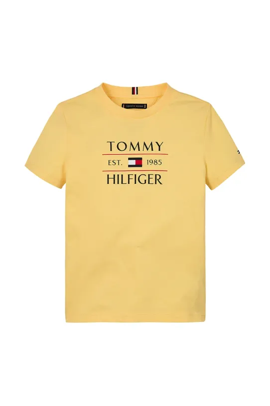 Tommy Hilfiger tricou de bumbac pentru copii KB0KB09538.74.122.PPYA galben SS25