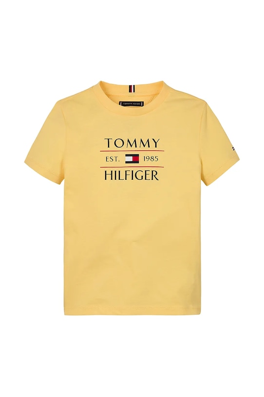 Детская хлопковая футболка Tommy Hilfiger KB0KB09538.74.122.PPYA жёлтый SS25