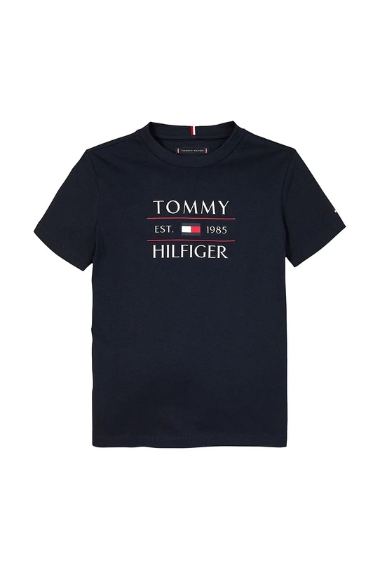 Detské bavlnené tričko Tommy Hilfiger KB0KB09538.74.122.PPYA tmavomodrá SS25