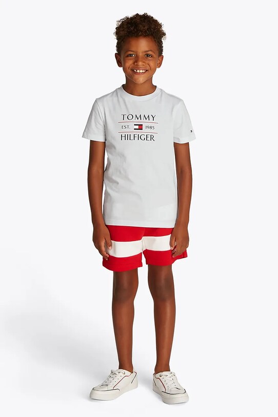 Tommy Hilfiger tricou de bumbac pentru copii print alb KB0KB09538.128.176.PPYA