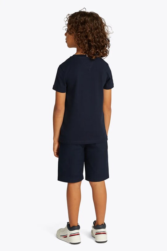 Tommy Hilfiger tricou de bumbac pentru copii bleumarin KB0KB09538.128.176.PPYA