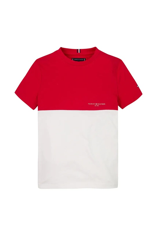 Tommy Hilfiger tricou de bumbac pentru copii KB0KB09617.116.122.PPYA rosu SS25
