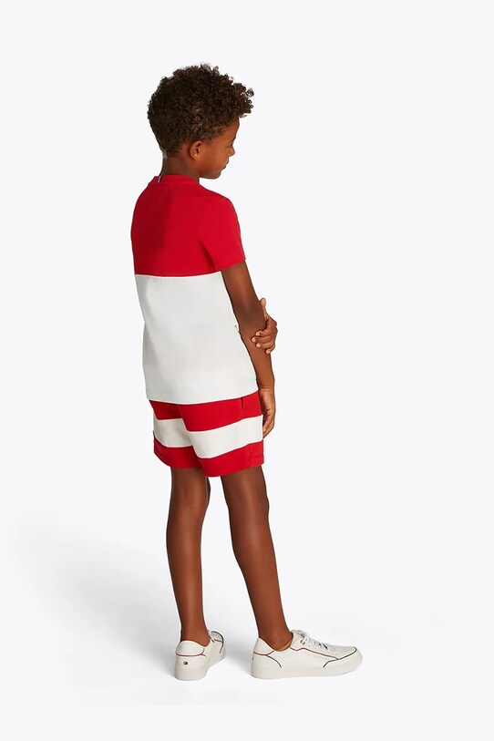 Tommy Hilfiger t-shirt bawełniany dziecięcy czerwony KB0KB09617.116.122.PPYA