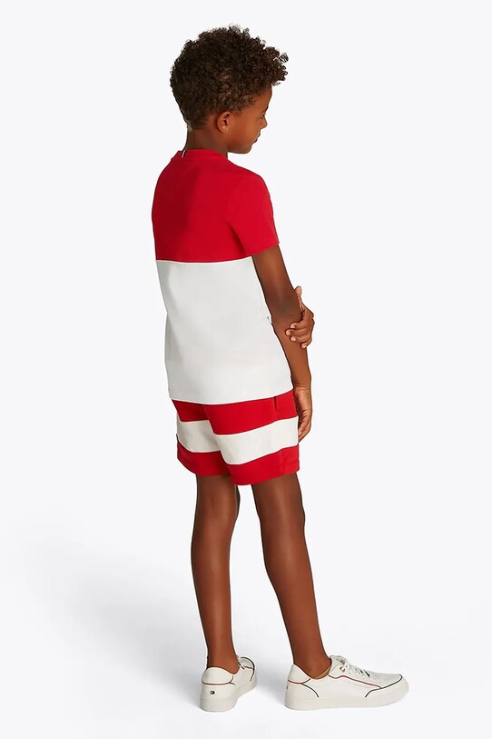 Tommy Hilfiger tricou de bumbac pentru copii rosu KB0KB09617.128.176.PPYA