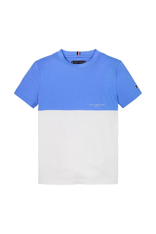 Tommy Hilfiger t-shirt bawełniany dziecięcy KB0KB09617.128.176.PPYA niebieski SS25