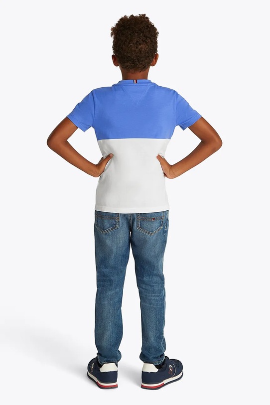 Tommy Hilfiger t-shirt bawełniany dziecięcy niebieski KB0KB09617.128.176.PPYA