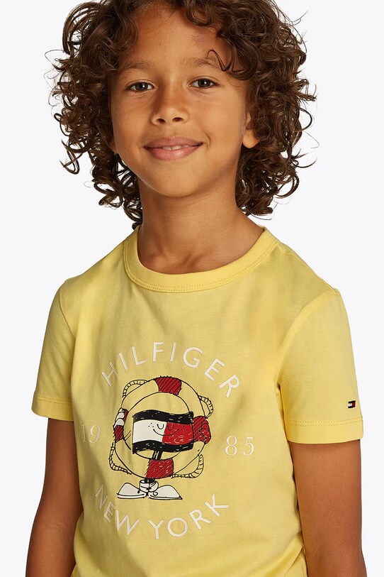 Детская хлопковая футболка Tommy Hilfiger KB0KB09648.74.122.PPYA жёлтый