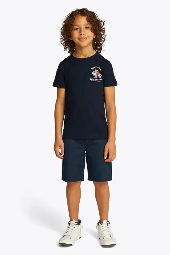 Tommy Hilfiger tricou de bumbac pentru copii print bleumarin KB0KB09648.128.176.PPYA