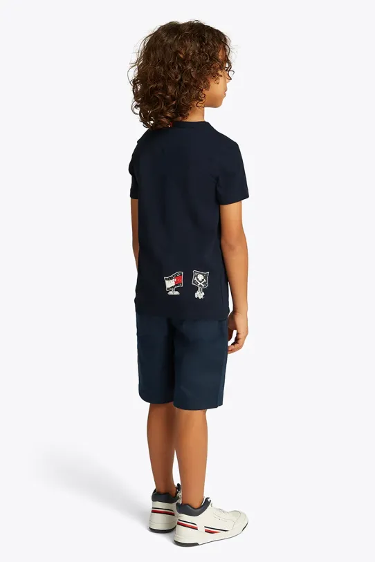 Tommy Hilfiger tricou de bumbac pentru copii KB0KB09648.128.176.PPYA bleumarin