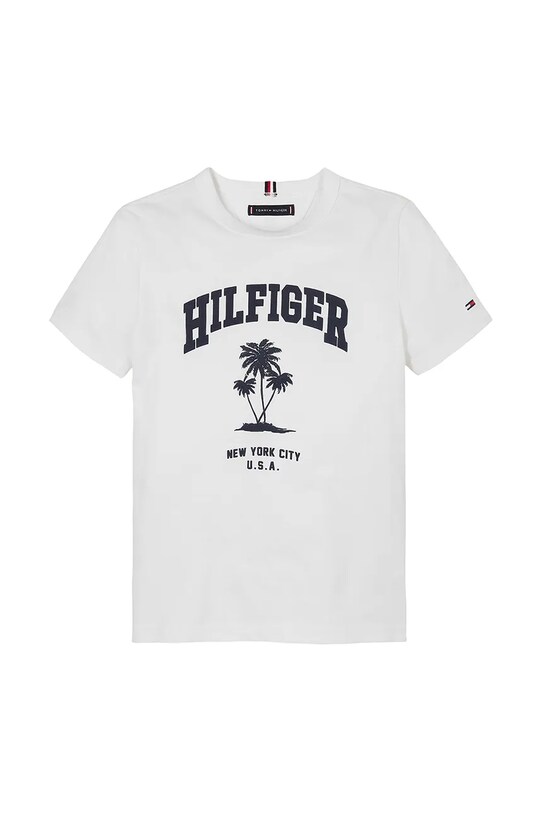 Tommy Hilfiger tricou de bumbac pentru copii KB0KB09649.128.176.PPYA alb SS25
