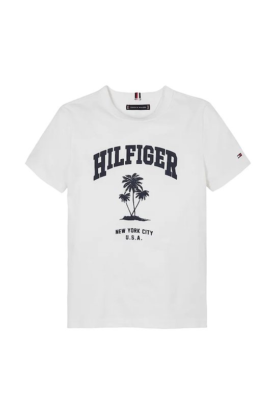 Dětské bavlněné tričko Tommy Hilfiger KB0KB09649.128.176.PPYA bílá SS25