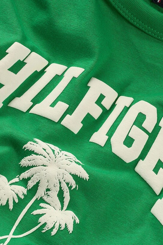 Tommy Hilfiger tricou de bumbac pentru copii verde KB0KB09649.128.176.PPYA