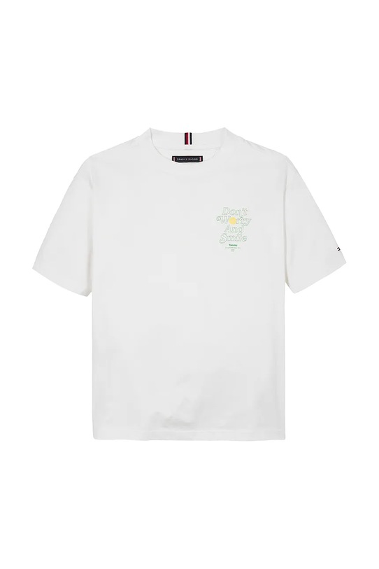 Дитяча бавовняна футболка Tommy Hilfiger KB0KB09650.128.176.PPYA білий SS25