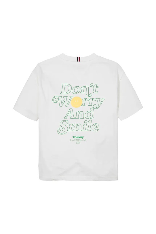 Băieți Tommy Hilfiger tricou de bumbac pentru copii KB0KB09650.128.176.PPYA alb