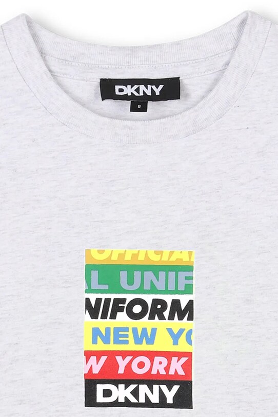 Дитяча бавовняна футболка Dkny сірий D62302.114.150