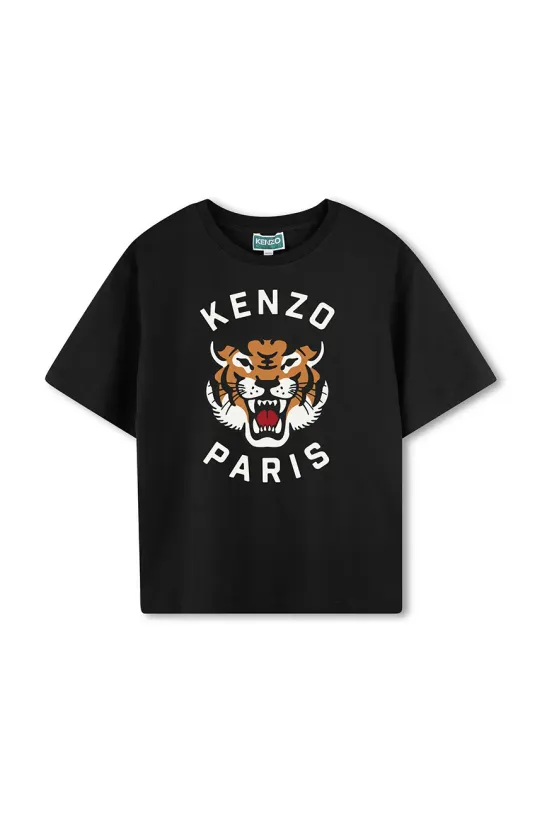 Παιδικό βαμβακερό μπλουζάκι Kenzo Kids εκτύπωση μπλε K61137.86.108